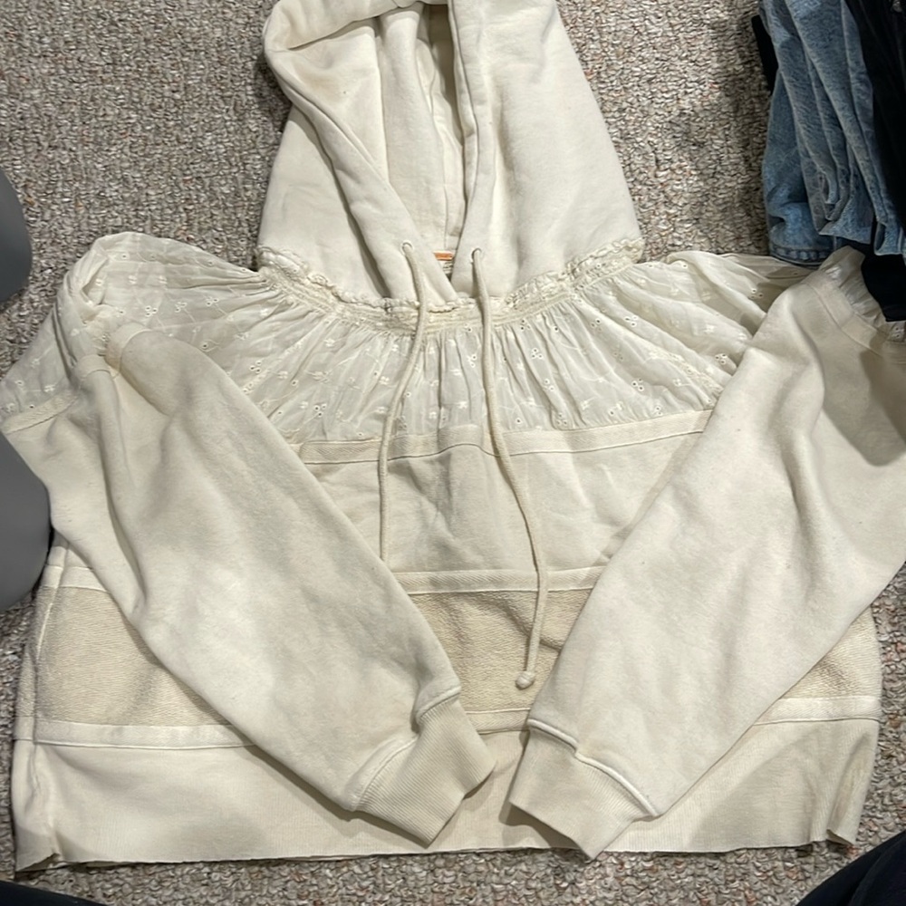 Free People Lace Detail Hoodie